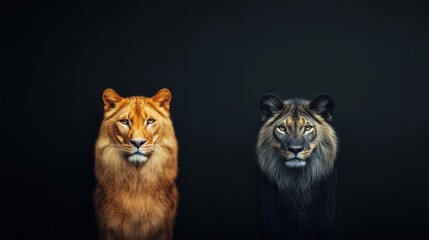 Contrasting Natures: Domestic and Wild Animals Side by Side Displaying Diversity in the Animal Kingdom