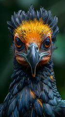 Fototapeta premium Amazon Yellow-headed Caracara face, showcasing its sharp beak and keen eyes