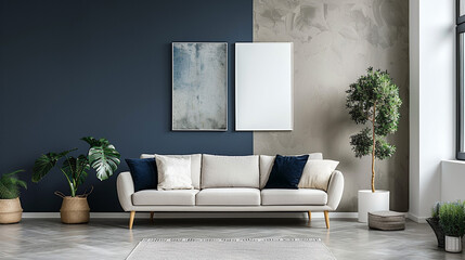 A minimalist color palette with soft gray, crisp white, subtle beige, and deep navy blue. Offers a clean and contemporary look for professional and modern designs.