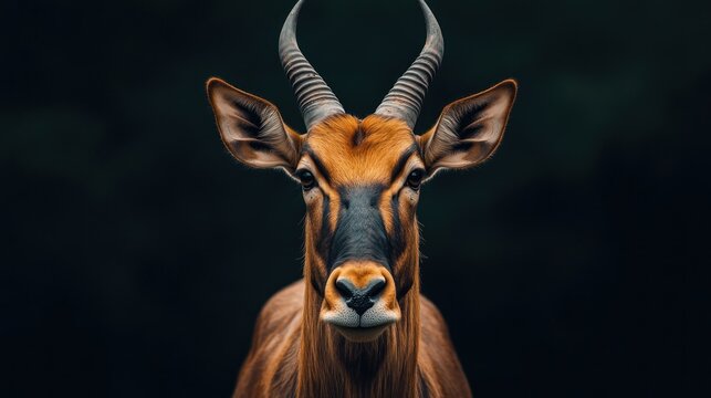 Close-up Portrait of a Sitatunga Antelope - Powered by Adobe