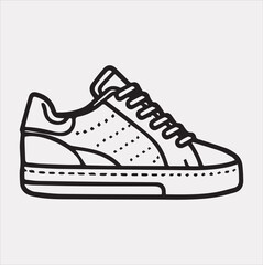 Sneakers icon Vector silhouette illustration icon on a white background
