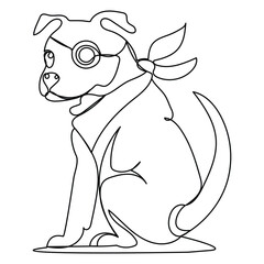Continuous one line dog drawing out line vector illustration design
