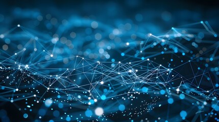 Obraz premium Abstract Digital Connections Illustrating Data and Blockchain Technology Integration