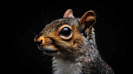 Obraz premium Close-up Portrait of a Curious Squirrel