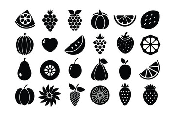 Vibrant set of colorful fresh fruit clip art.