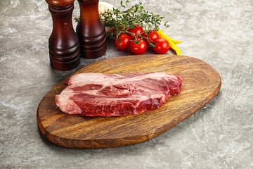 Raw beef chuck roll steak