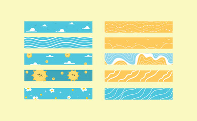 Flat design washi tape collection