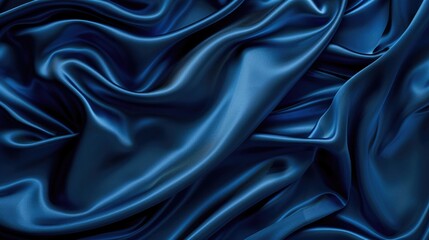 Obraz premium Close-up of a smooth blue silk fabric, showcasing its luxurious texture and sheen.