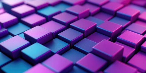 Fototapeta premium Purple and Blue Cubes Close Up