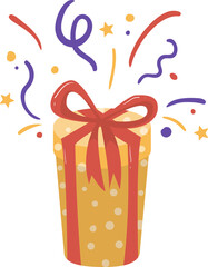 Vector Illustration of Gift Boxs with Party Confetti