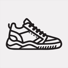 Sneakers icon Vector silhouette illustration icon on a white background