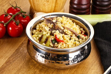 Bulgur with lamb and vegetables