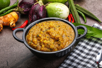 Indian cuisine Dal Tadka soup