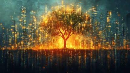 Obraz premium Vector infographic illustrating the principles of sustainable development showcasing a balanced relationship between economic growth environmental stewardship and social wellbeing