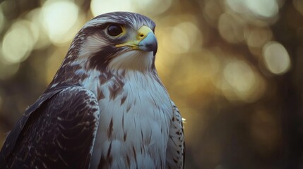 Obraz premium Close-up Portrait of a Majestic Falcon
