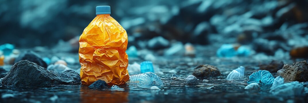Vector infographic showing the ecological footprint of singleuse plastics emphasizing the link between plastic pollution and Climate Change