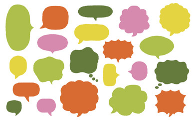 にぎやかカラフル手描き吹き出しセット