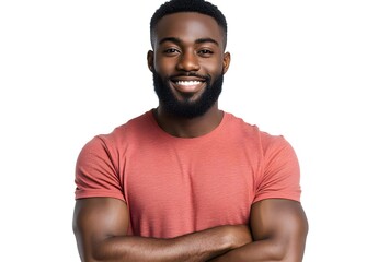 Fototapeta premium Portrait of a Happy Black Man with Arms Crossed.