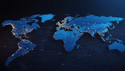 Metaverse Technology is integrated into the world map and has interconnected line elements Refers to entering a virtual world that uses both learning and entertainment through vr devices.14