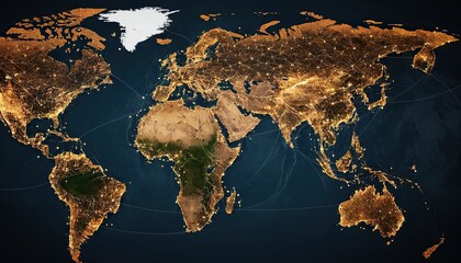 Metaverse Technology is integrated into the world map and has interconnected line elements Refers to entering a virtual world that uses both learning and entertainment through vr devices.6