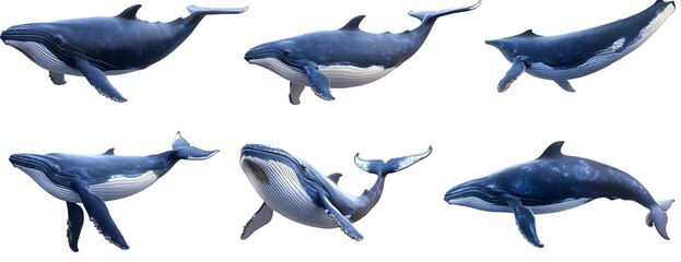 Naklejka premium Humpback Whale Poses.