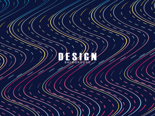 Futuristic abstract technology shining gradient blue light lines with modern stripes pattern dark blue background. Vector minimal line background with text for social media covers, headers, etc.