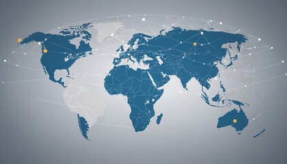 Fototapeta premium Global Business Network Illustrated Through an Interconnected World Map Concept Global Business Network Illustration Interconnected World Maps 14