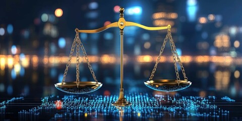 Digital Balance Scale Weighing Taxes Against Public Services for Economic Policy Trade-Offs