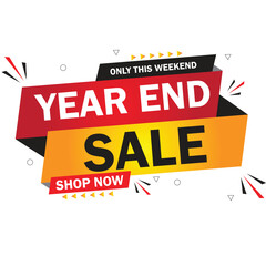 Year End sale offer banner template. end of year banner template design for web or social media, Sale special offer.