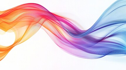 Chromatic Flow: A vibrant abstract wave of color dances across a white canvas, evoking energy, movement, and artistic expression. 