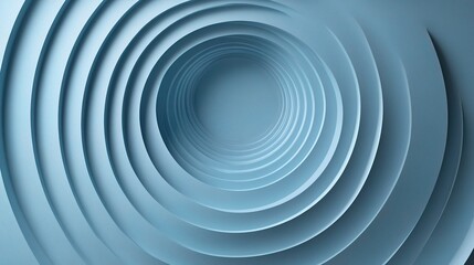 Obraz premium Blue Vortex: Abstract Minimalism - Journey into a mesmerizing blue vortex, a minimalist masterpiece of concentric circles and hypnotic depth.