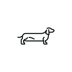 Dachshund icon. A simplified representation of a Dachshund, often a symbol of loyalty, companionship, and domestic life. Perfect for use in pet care, veterinary services. Vector illustration 