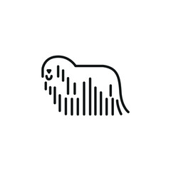 Mop dog icon. A simplified representation of a mop dog, often a symbol of loyalty, companionship, and domestic life. Perfect for use in pet care, veterinary. Vector illustration 