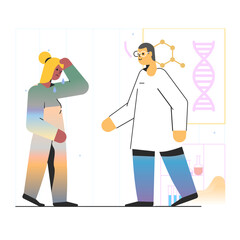 Woman with symptoms of illness visiting doctor in clinic