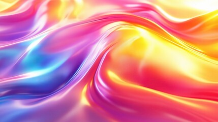 Obraz premium Chromatic Dreamscape: A vibrant symphony of iridescent colors dances across a silky smooth surface.