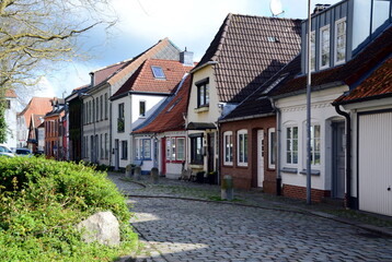 Historical Buildings in the Old Town of Eckernförde, Schleswig - Holstein