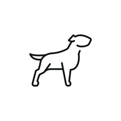 Bull Terrier icon. A simplified representation of a Bull Terrier, often a symbol of loyalty, companionship, and domestic life. Perfect for use in pet care, veterinary services. Vector illustration 