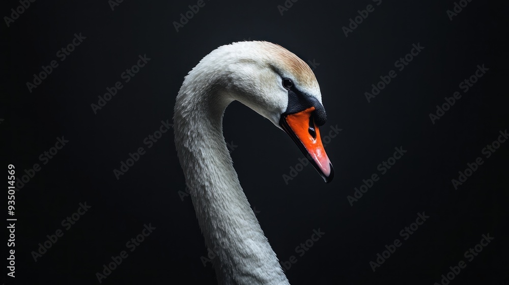 Wall mural Elegant Swan Portrait