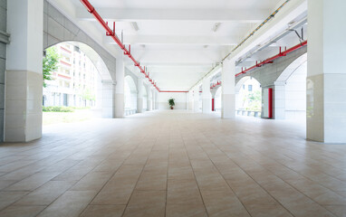 Long corridor in the school