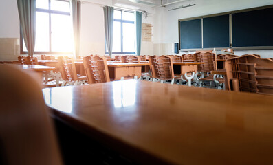 Modern classroom in the school