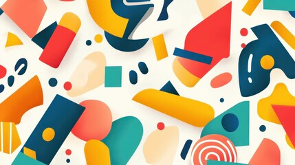 A vibrant abstract pattern featuring spaghetti in a playful, cartoonlike design. Perfect for pasta lovers