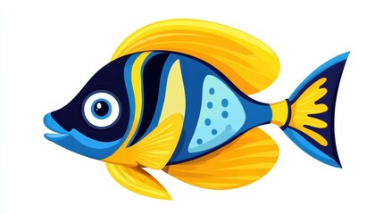 A sleek design of a fish swimming through calm waters, capturing simplicity with clean lines and minimalist style.