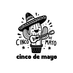 Cinco de Mayo Cactus Logo - Celebrate Mexican Heritage with Vibrant Designs Cinco de Mayo logo, Mexican cactus design, festive logo, Mexican holiday branding, Cinco de Mayo branding, colorful cactus
