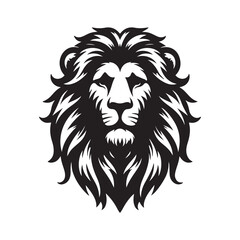 Lion head vector silhouette illustration