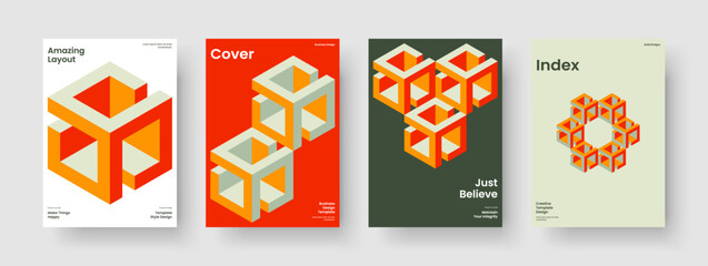 Fototapeta premium Geometric Flyer Design. Modern Book Cover Layout. Isolated Report Template. Background. Business Presentation. Poster. Brochure. Banner. Newsletter. Handbill. Advertising. Leaflet. Catalog