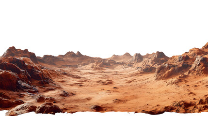 Martian landscape isolated on a transparent background