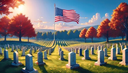 A large American warriors cemetery