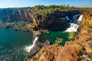 Cascades of Mitchell Falls with the lower pool, Kimberleys, Western Australia