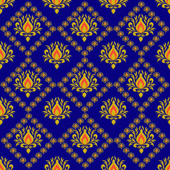 Fototapeta premium seamless pattern with pattern, seamless, wallpaper, vintage, floral, damask, texture, vector, design, decoration, antique, decor, flower, illustration, retro, art, ornament, tile, textile, fabric, bar