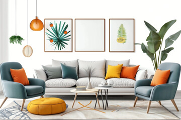 stylish and comfortable sofas and armchairs arranged in a cozy living room setting